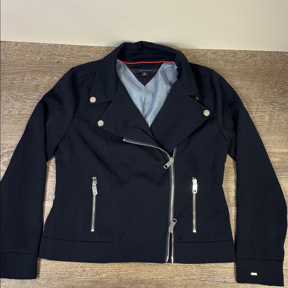 Tommy Hilfiger Women’s Moto Jacket – Navy – Size M